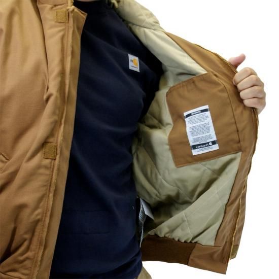 Carhartt Men's Tall Brown Flame-Resistant Duck Bomber Jacket