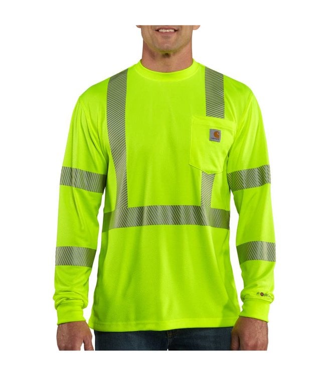 Carhartt Men's Force High-Visibility Long-Sleeve Class 3 T-Shirt 100496