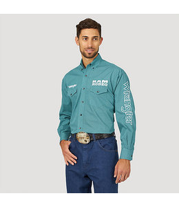 MEN/'S WRANGLER MP2345M LOGO RAM RODEO SERIES WESTERN SNAP PLAID SHIRT