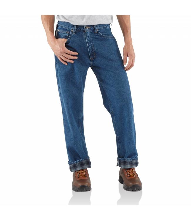 Carhartt Men's Flannel Lined Straight Leg Relaxed Fit Jean B172 ...