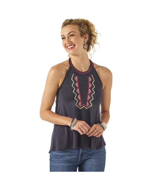 Women's Wrangler Retro Embroidered Halter Tank Top LWK629M - Country  Traditions Clothing