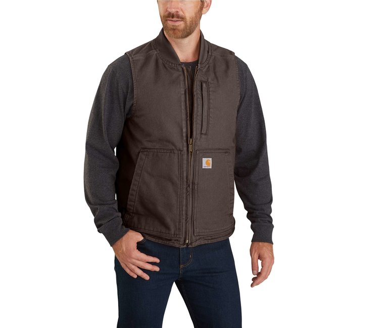 Men's Washed Duck Insulated Rib Collar Vest 104395