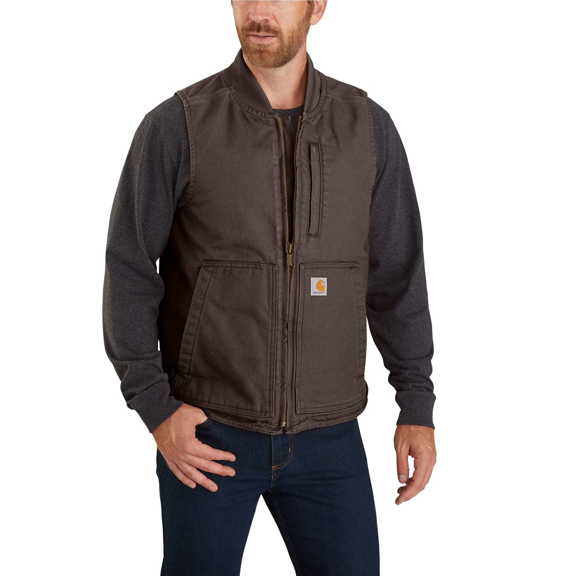 Carhartt Men's Washed Duck Insulated Rib Collar Vest - Traditions ...