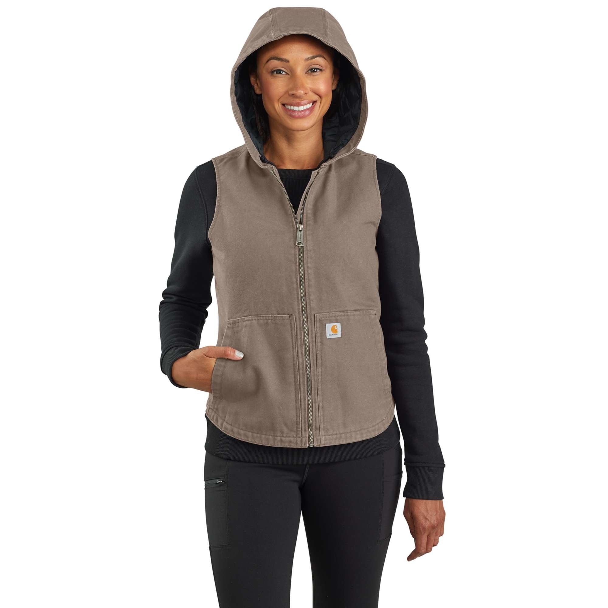 Womens hooded shop vest jacket