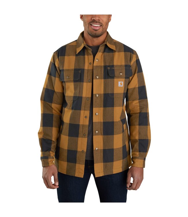 Carhartt Men's Relaxed Fit Heavyweight Flannel Sherpa-Lined Shirt Jac 104911