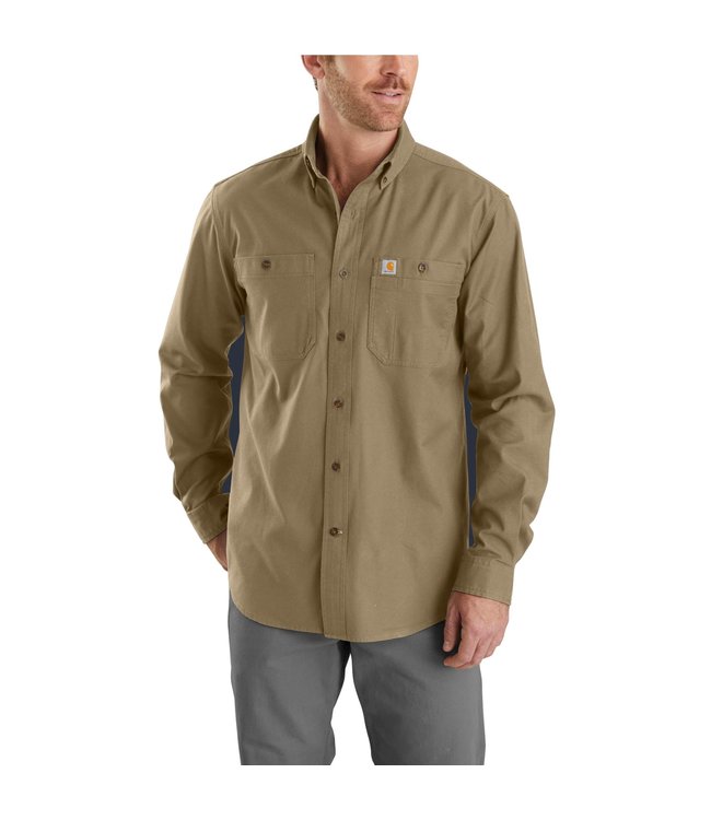 Carhartt Men's Rugged Flex Relaxed Fit Midweight Canvas Long-Sleeve Shirt 103554