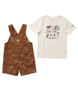 Carhartt Boy's Toddler Short-Sleeve T-Shirt & Canvas Shortall Set CG8806