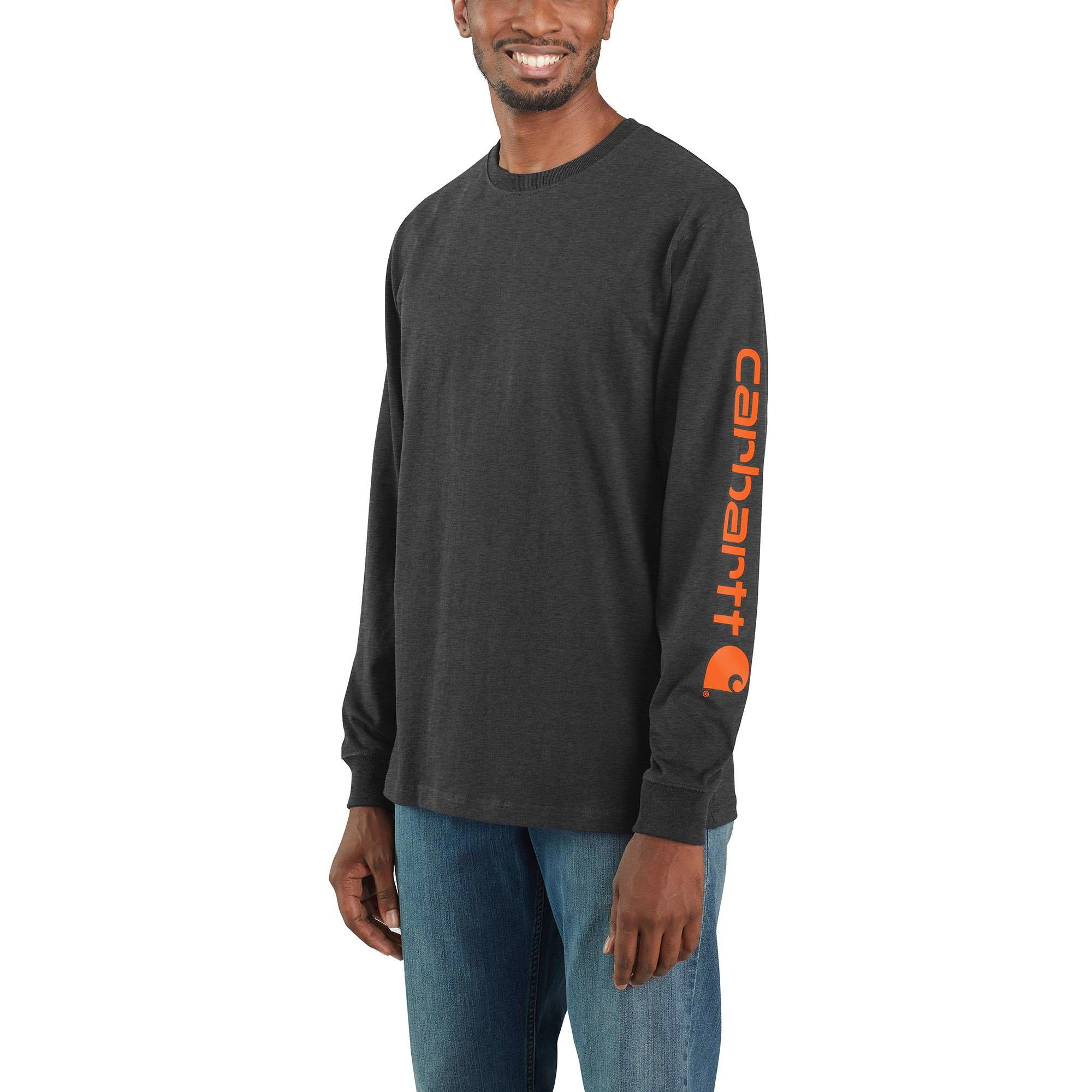 【Carhartt】LONG-SLEEVE HOODED LOGO GRAPHIC T-SHIRT 海外限定 Carhartt Men's Force Relaxed Fit Midweight Long-Sleeve Logo