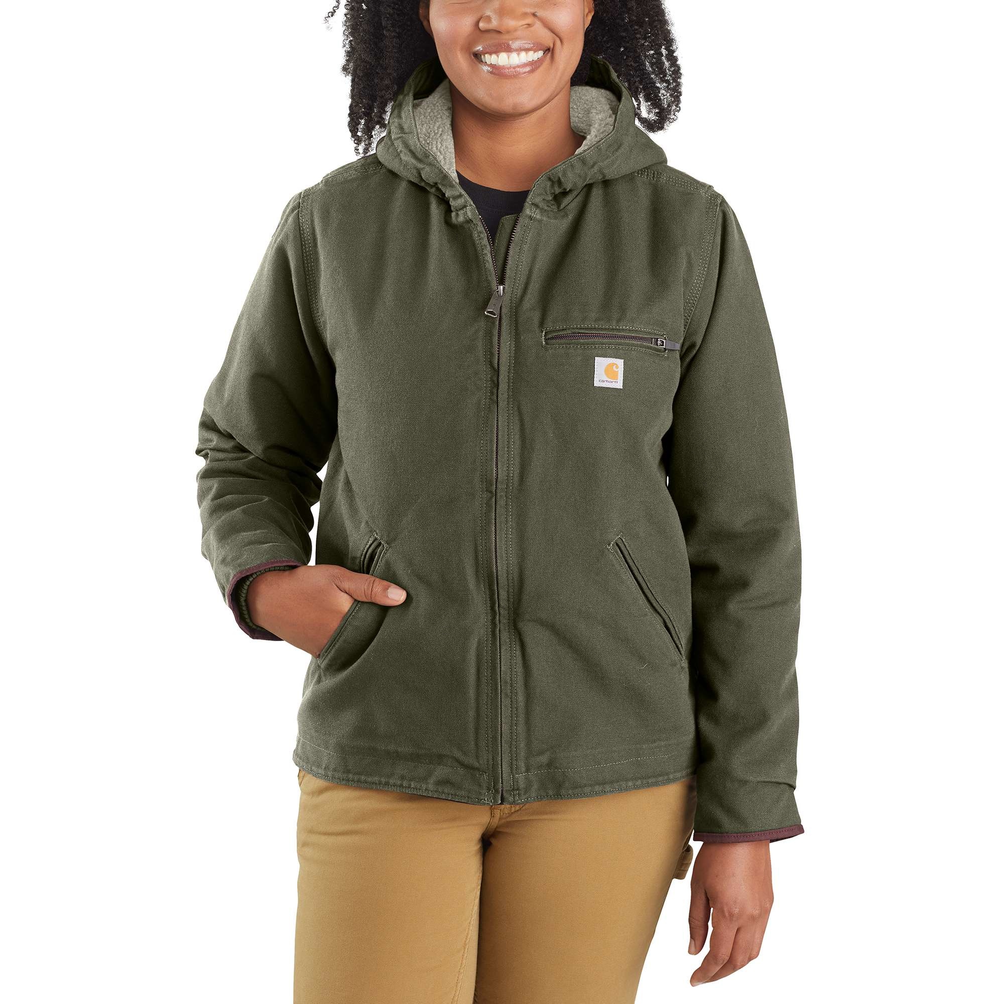 Carhartt Women's Super Dux Relaxed Fit Zip-Front Sherpa-Lined Work Jacket