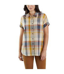 Carhartt Women's Loose Fit Lightweight Twill Short-Sleeve Plaid Shirt 105260