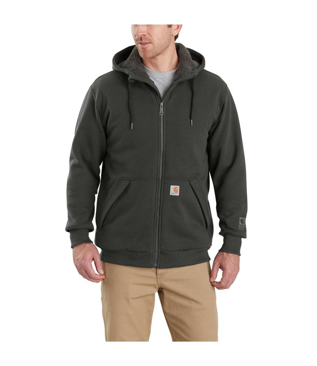 Carhartt Men's Rain Defender Relaxed Fit Midweight Sherpa-Lined Full-Zip Sweatshirt 103308