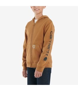 Carhartt Boy's Long-Sleeve Full Zip Logo Sweatshirt CP8564