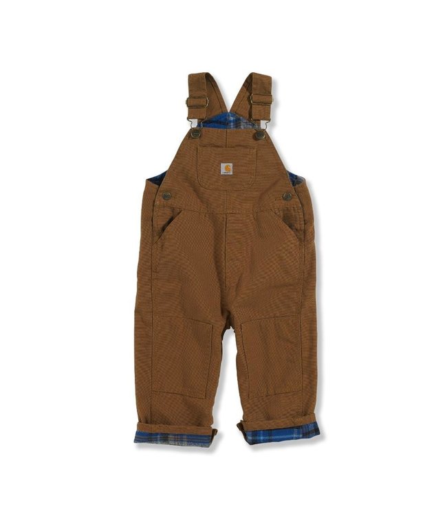 Carhartt Boy's Infant/Toddler Loose Fit Canvas Flannel-Lined Bib Overall CM8645