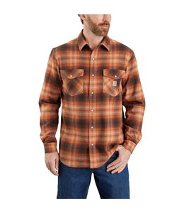 Carhartt Men's Rugged Flex® Relaxed Fit Midweight Flannel Long-Sleeve Snap-Front Plaid Shirt 105436