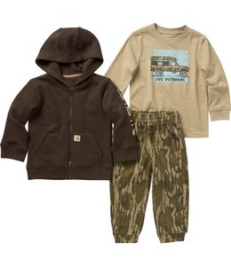 Carhartt Boy's Toddler Long-Sleeve Graphic T-Shirt, Jacket and Pant Set CG8823