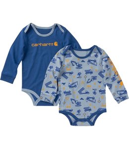 Carhartt Boy's Infant Long-Sleeve Construction Print Bodysuit Set CG8827