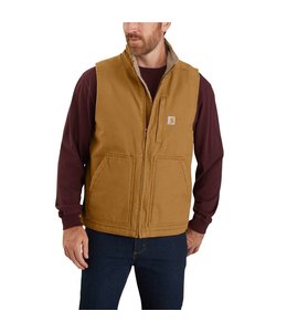 Carhartt Men's Loose Fit Washed Duck Sherpa-Lined Mock Neck Vest 104277