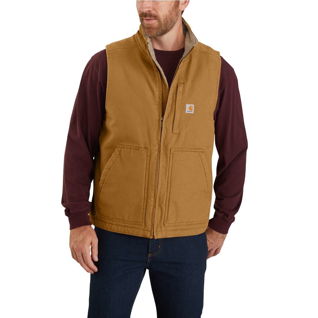 Carhartt Men's Washed Duck Sherpa-Lined Vest - Traditions Clothing