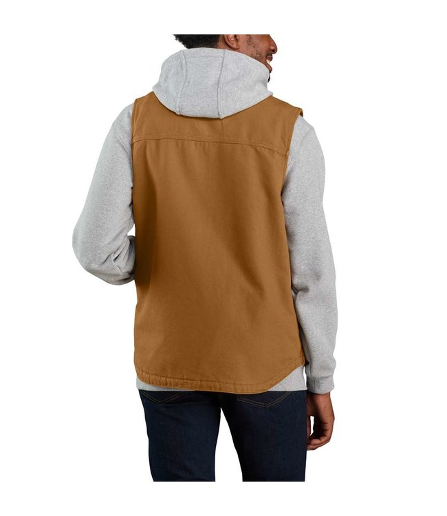 Carhartt Men's Loose Fit Washed Duck Sherpa-Lined Mock Neck Vest 104277