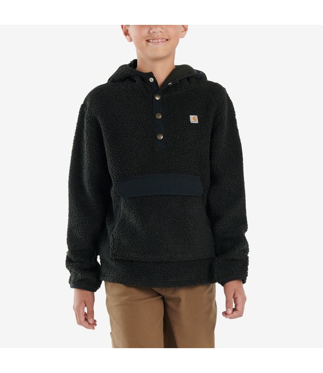 Carhartt Boy's Long-Sleeve Fleece Hooded Half-Snap Sweatshirt CA6298