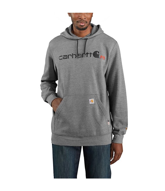 Carhartt Men's Flame-Resistant Force Loose Fit Midweight Hooded Logo Graphic Sweatshirt 104771