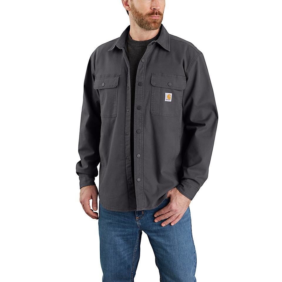 Carhartt Men's Canvas Fleece-Lined Shirt Jac - Traditions Carhartt Men's Canvas Fleece-Lined Shirt Jac - Traditions
