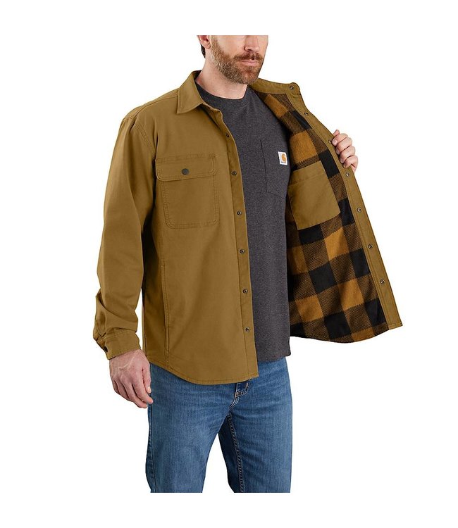 Carhartt Men's Rugged Flex® Relaxed Fit Canvas Fleece-Lined Shirt Jac 105419