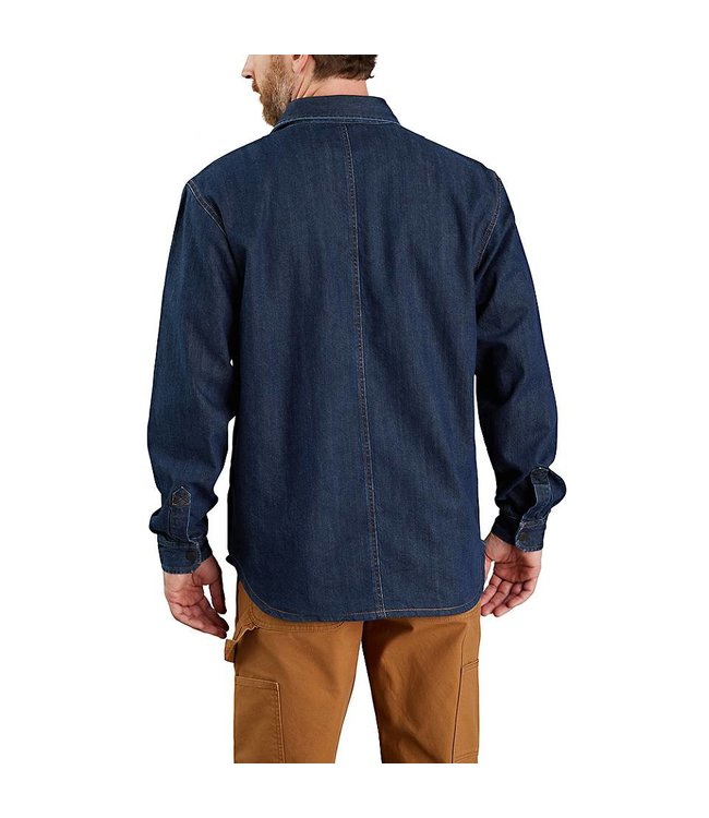 Carhartt Men's Relaxed Fit Denim Fleece Lined Snap-Front Shirt Jac 105605