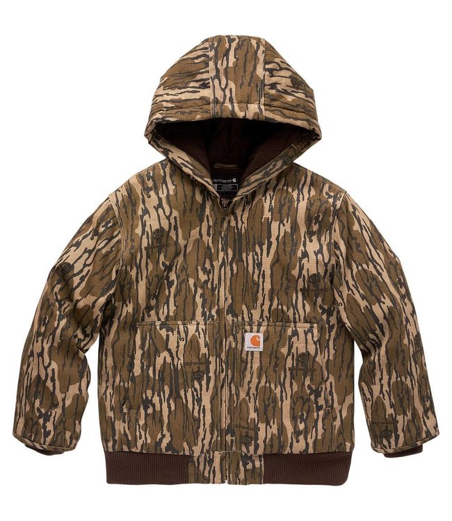 Carhartt Boy's Zip Front Canvas Insulated Hooded Camo Active Jac CP8569