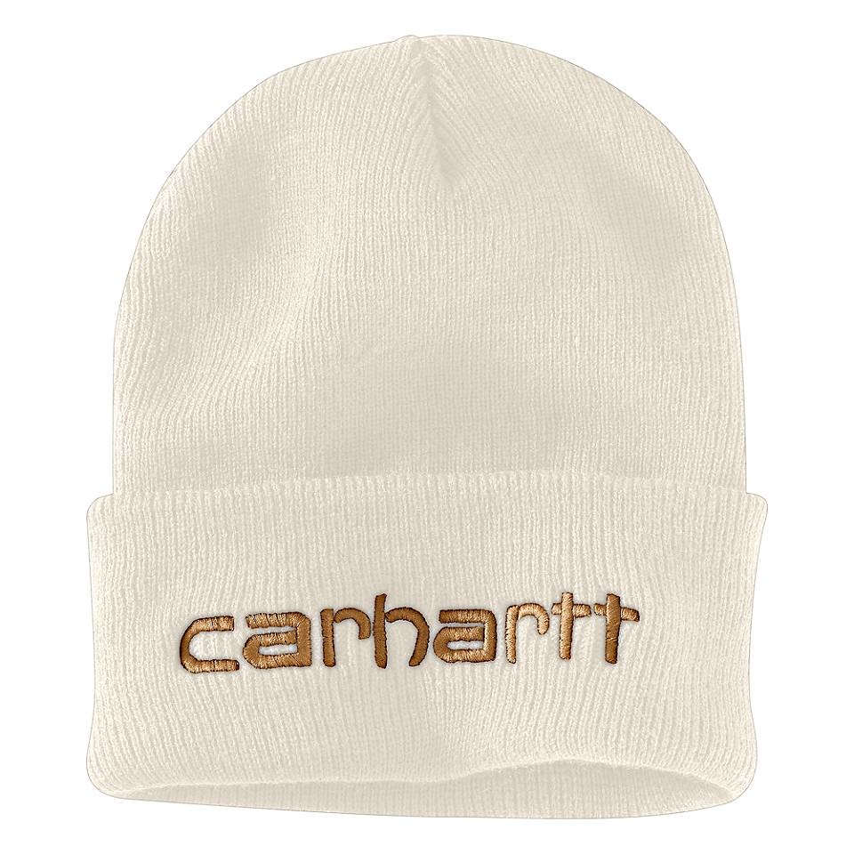 Carhartt Men's Knit Pom Cuffed Logo Beanie, Arborvitae, OFA at