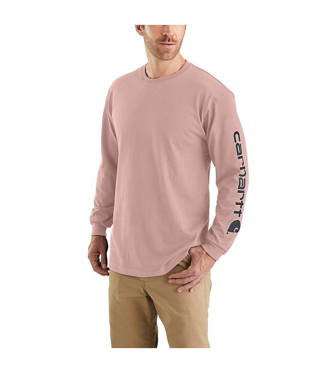Carhartt Men's Loose Fit Heavyweight Long-Sleeve Logo Sleeve Graphic T-Shirt K231