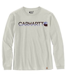 Carhartt Women's Loose-Fit Heavyweight Long Sleeve Carhartt Block Graphic T-Shirt 105659