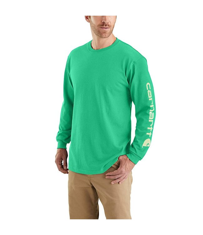 Carhartt Men's Loose Fit Heavyweight Long-Sleeve Logo Sleeve Graphic T-Shirt K231