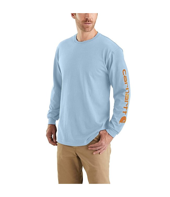 Carhartt Men's Loose Fit Heavyweight Long-Sleeve Logo Sleeve Graphic T-Shirt K231