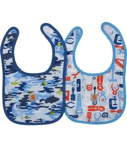 Carhartt Boy's Blue Print Food Bib 2-Piece Set CG8866