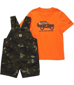 Carhartt Boy's Toddler Short-Sleeve T-Shirt and Canvas Camo Shortall Set CG8853