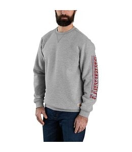 Carhartt Men's Loose Fit Midweight Crewneck Logo Sleeve Graphic Sweatshirt 105941