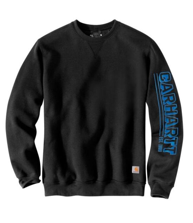 Carhartt Men's Loose Fit Midweight Crewneck Logo Sleeve Graphic Sweatshirt 105941