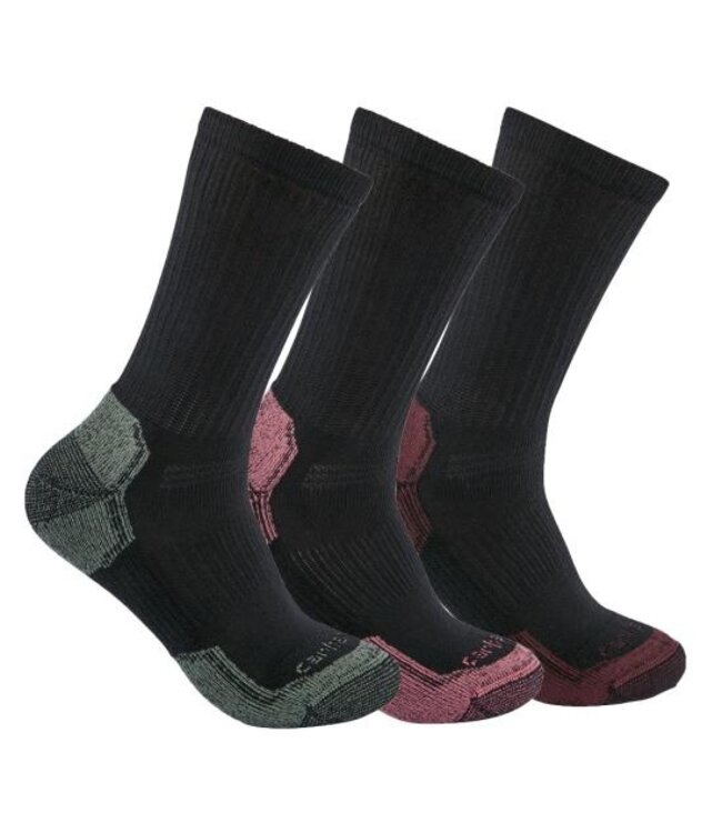 Carhartt Women's Midweight Cotton Blend Crew Socks 3-Pack SC2823W