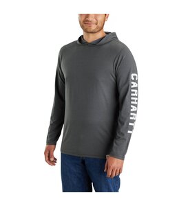Carhartt Men's Force Relaxed Fit Midweight Long-Sleeve Logo Graphic Hooded T-Shirt 105481