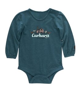 Carhartt Girl's Infant Long-Sleeve Farm Friends Bodysuit CA9994