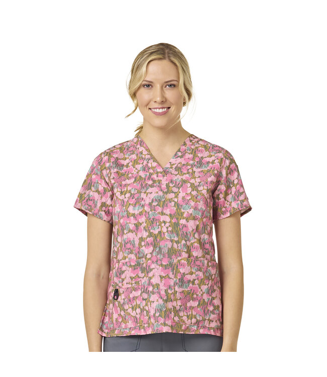 Carhartt Women's Print V-Neck Media Scrub Top C12114