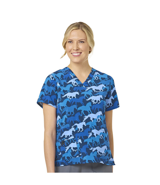 Carhartt Women's Print V-Neck Media Scrub Top C12114