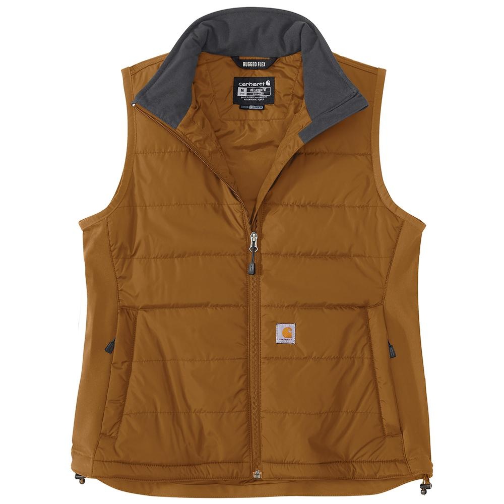 Carhartt Men's Medium Brown Nylon Rain Defender Relaxed Fit Lightweight  Insulated Vest 102286-BRN - The Home Depot