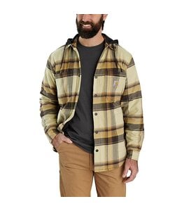 Carhartt Men's Rugged Flex Relaxed Fit Flannel Fleece Lined Hooded Shirt Jac 105938