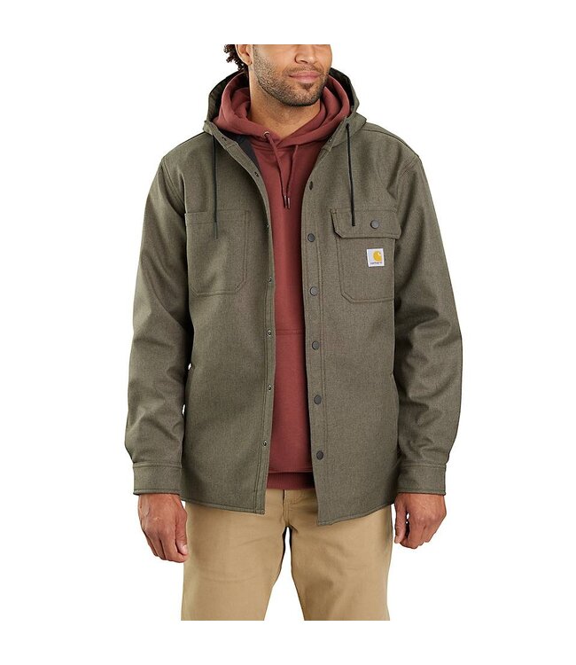 Carhartt Men's Rain Defender Relaxed Fit Heavyweight Hooded Shirt Jac 105022