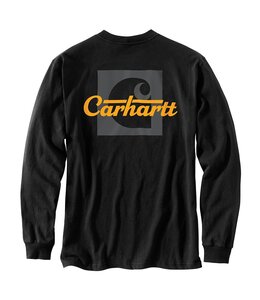 Carhartt Men's Loose Fit Heavyweight Long-Sleeve Pocket Script Graphic T-Shirt 106040