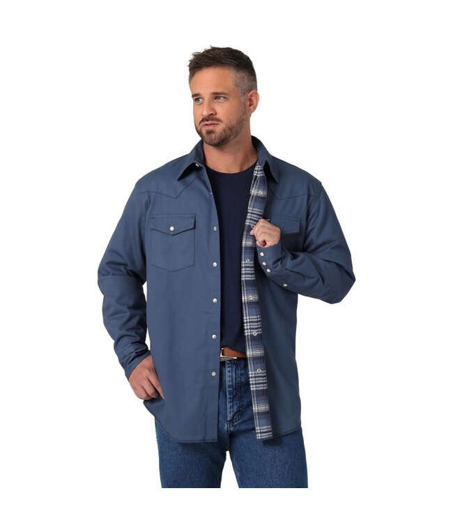 Wrangler Men's Long-Sleeve Flannel Lined Solid Work Shirt 112330932