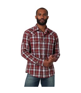 Wrangler Men's Retro Premium Long-Sleeve Western Snap Plaid Shirt 112330790