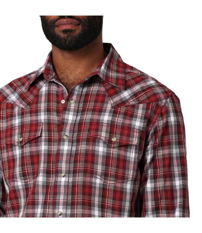 Wrangler Men's Retro Premium Long-Sleeve Western Snap Plaid Shirt 112330790